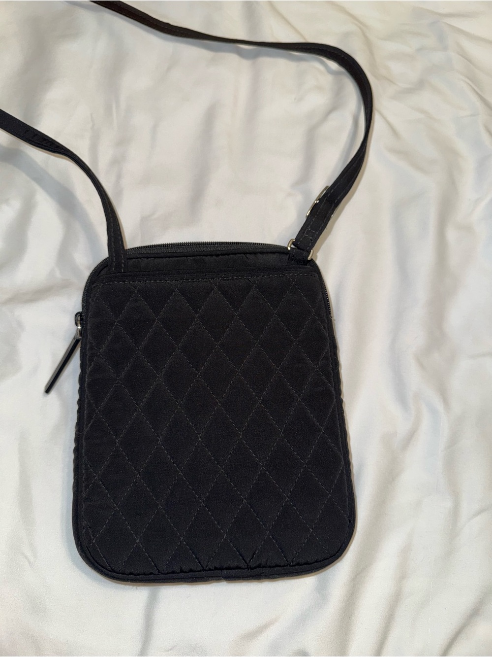 Vera Bradley Black Quilted Crossbody Messenger - Picture 10 of 11